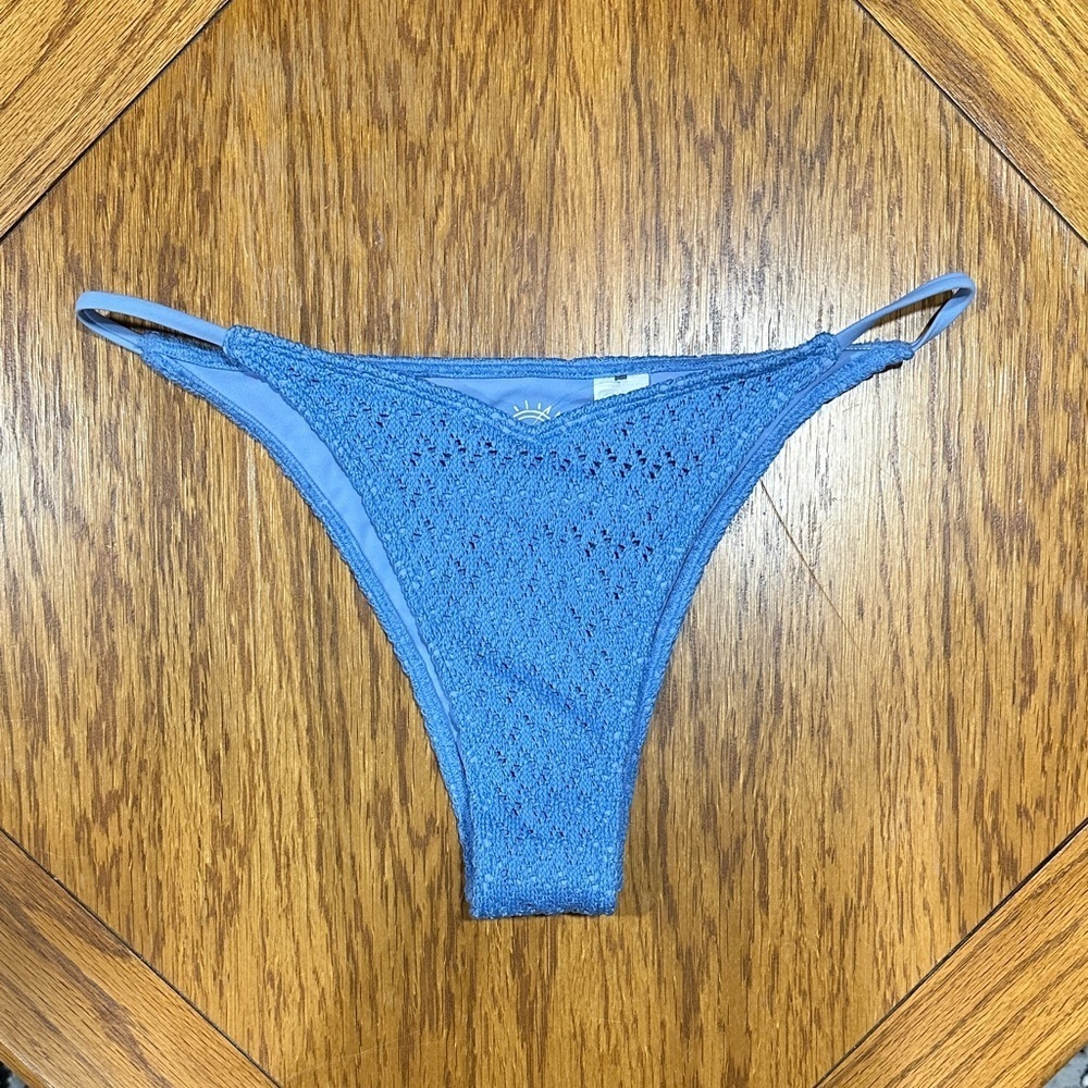 *HOLLISTER* Blue Crochet Bikini Bottom Cheekiest Size Small